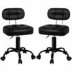 ALFORDSON 2x Salon Stool Backrest Swivel Barber Hair Dress Chair Tufan All Black