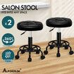 ALFORDSON 2x Salon Stool Round Swivel Barber Hair Dress Chair Gas Lift All Black