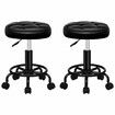 ALFORDSON 2x Salon Stool Round Swivel Barber Hair Dress Chair Gas Lift All Black