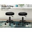 ALFORDSON 2x Salon Stool Round Swivel Barber Hair Dress Chair Gas Lift All Black