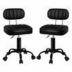 ALFORDSON 2x Salon Stool Backrest Swivel Barber Hair Dress Chair Lina All Black