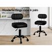 ALFORDSON 2x Salon Stool Backrest Swivel Barber Hair Dress Chair Lina All Black