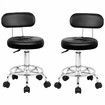 ALFORDSON 2x Salon Stool Backrest Swivel Barber Hair Dress Chair Declan Black