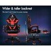 ALFORDSON Gaming Office Chair Massage Computer Footrest Seat Leather Black & Red