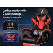 ALFORDSON Gaming Office Chair Massage Computer Footrest Seat Leather Black & Red