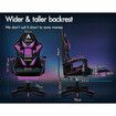 ALFORDSON Gaming Office Chair Massage Computer Footrest Leather Black & Purple