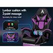 ALFORDSON Gaming Office Chair Massage Computer Footrest Leather Black & Purple