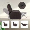Home Recliner Chair - PU Leather Sofa Lounge Armchair MARLO BROWN