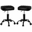 ALFORDSON 2x Salon Stool Square Swivel Barber Hair Chair Gas Lift All Black