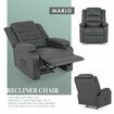 Home Recliner Chair - PU Leather Sofa Lounge Armchair MARLO GREY