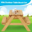 Kids Sand Water Table Chairs Set 3 in 1 Outdoor Picnic Camp Activity Sandpit Desk Bench Childrens Craft Furniture Wooden Sensory Play Centre Umbrella