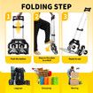 Foldable Dolly Hand Truck Shopping Cart Trolley Stair Climbing Portable Utility Grocery Luggage Transport Moving Office Camping Telescopic Handle