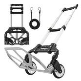 Folding Dolly Hand Truck Utility Luggage Cart Shopping Trolley Collapsible Foldable Telescopic Handle Moving Grocery Office Camping Portable Wheels