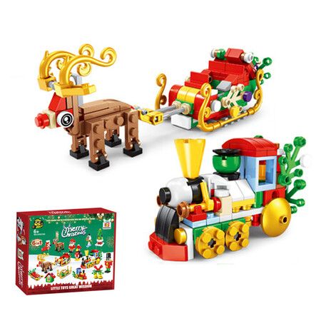 Advent Calendar 300 PCS Christmas Elk Train Block Set Christmas Advent Calendar Blind Box Countdown Ideal For Christmas Countdown And Festive Decorations