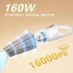 Handheld Vacuum Cordless,16000Pa 160W Car Vacuum Cleaner with LED Screen Portable Cordless Lightweight LED Light Multi-Nozzles for Home Car Office