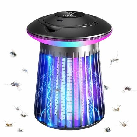 Electric Bug Zapper for Indoor,Outdoor,Rechargeable LED Night Light for Camping,Backyard,Terrace