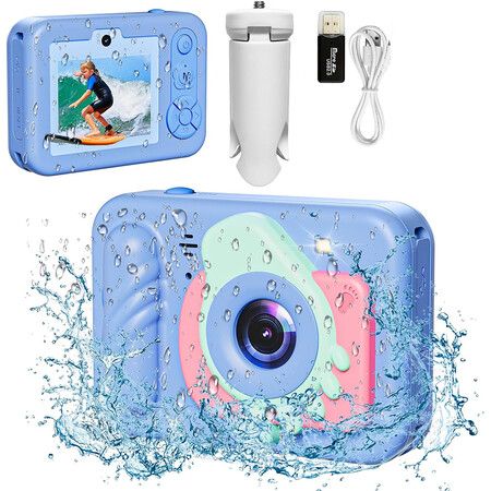 Underwater Camera, 48MP 5FT Waterproof Digital Camera with 32GB Card , Autofocus Floatable Waterproof Camera with HD Screen, Foot Style