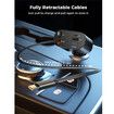 Retractable Car Charger 4 in 1, Fast Car Phone Charger with Cord 2.6ft, USB C and Apple Car Adapter, Compatible with iPhone, Galaxy, Pixel
