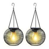 2 Pcs Solar Lantern Outdoor Waterproof, Upgraded Hanging Solar Lights Outdoor Garden Decorations for Garden Yard Patio Pathway