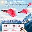 Remote Control Airplane Toys 2.4 GHZ Smart 6-axis Gyro Stabilizer RTF RC Jet Aircraft Easy to Fly Outdoor Toy RC Glider for Beginners (Red)
