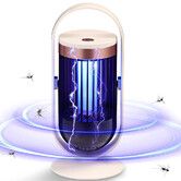 Electric Bug Zapper Outdoor Mosquito Killer Indoor LED Fly Swatter Zapper Purple Light Insect Killer for Home Garden Camping (Beige)