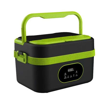 Cordless Electric Lunch Box for Men Women, USB Rechargeable Portable Self-Heating Lunch Box Food Warmer, 1.5L Container for Work, Office, Camping, Green