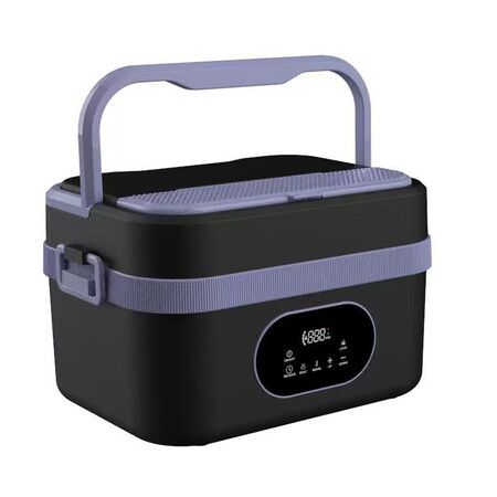 Cordless Electric Lunch Box for Men Women, USB Rechargeable Portable Self-Heating Lunch Box Food Warmer, 1.5L Container for Work, Office, Camping, Purple