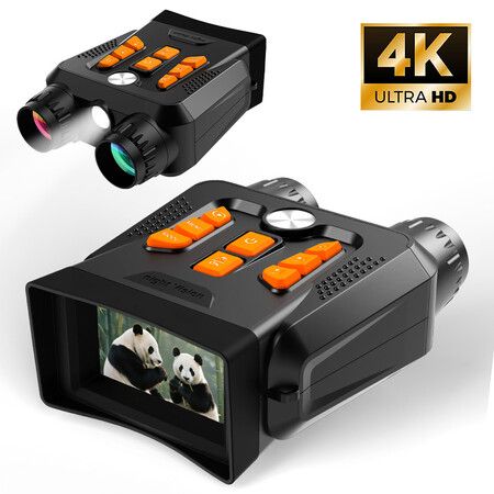 16X Digital Zoom Outdoor 4K Ultra HD Camcorder Telescopic  Infrared Night Vision Binoculars 3 Inch  Display Camera with 9 Levels  Adjustment IR Modes