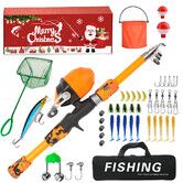 Fishing Tackle Lures Set Fishing Advent Calendar,Fishing Christmas Countdown 24 Days,Christmas Surprise Bait Gift Lures Angling Essentials Col Orange