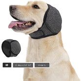 Dog Calming Hoodie Quiet Ear Cover for Noise Protection Anxiety Relief Ear Muffs, Head Circle Length: 35.6cm to 48.3cm, Grey, Medium