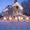 Solar Christmas Pathway Lights Outdoor,Waterproof Led Christmas Santa Lights,Christmas Decorations Outdoor For Yard Patio Walkway Garden Decor