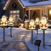 Solar Christmas Pathway Lights Outdoor,Waterproof Led Christmas Santa Lights,Christmas Decorations Outdoor For Yard Patio Walkway Garden Decor