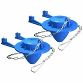 2 Pack Universal 2In Toilet Flapper Replacement Kit Durable Rubber & Stainless Steel Chain