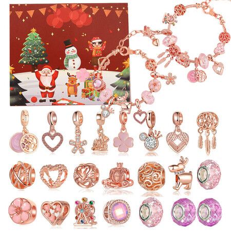 Advent Calendar Bracelet Christmas Countdown Calendar Christmas DIY Bracelets Jewelry Making Kit Christmas Suprise Gift