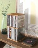 Retro Walnut-colored MDF CD Holder Desk Rack Organizer, Cute Holds 30 CD Case, Cd Holder Stand, CD Storage/Shelf/Tower/Stand Dollar, Fit for Theatre Room