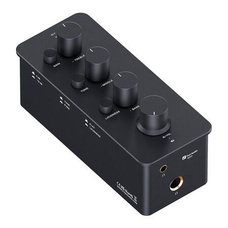 Audio SK01 Headphone Amplifier Equalizer Preamp with Bass Midrange Treble Tone Control and Loudness Compensation Portable Class A Analog Amp