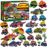 24 Days Monster Truck Christmas Countdown Calendar Pull Back Cars Set for Boys, Christmas Holiday Gift & Party Favor for Dino Lovers