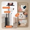 Toilet Paper Holder Brush Phone Shelf Free Standing Bathroom Organiser Spare Tissue Roll Storage Reserve Floor Stand Pole Dispenser Home Decor Black