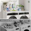 Washer and Dryer Countertop Shelf Laundry Room Storage Organiser Over The Front Load Washing Machine Table Top Shelves White 2 Tier Cover 137x70x30cm