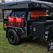 Dual Jerry Gas Can Holder Metal Lockable Fuel Jug Canister Petrol Container Rack Mount Bracket Liquid Carrier Toolbox for Camper Caravan Trailer Black