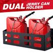 Dual Jerry Gas Can Holder Metal Lockable Fuel Jug Canister Petrol Container Rack Mount Bracket Liquid Carrier Toolbox for Camper Caravan Trailer Black