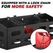 Dual Jerry Gas Can Holder Metal Lockable Fuel Jug Canister Petrol Container Rack Mount Bracket Liquid Carrier Toolbox for Camper Caravan Trailer Black