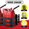 Dual Jerry Gas Can Holder Metal Lockable Fuel Jug Canister Petrol Container Rack Mount Bracket Liquid Carrier Toolbox for Camper Caravan Trailer Black