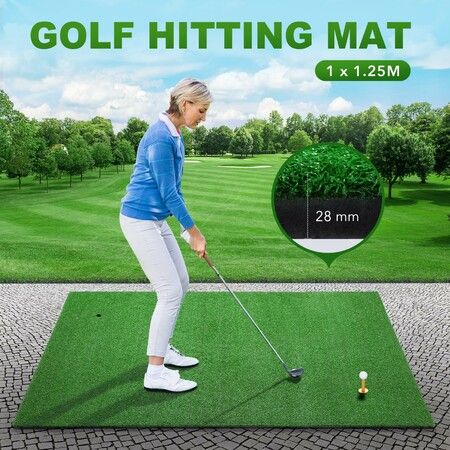 Golf Putter Mat Practice Putting Greens Hitting Training Aid Indoor Outdoor Swing Chipping Driving Trainer Exerciser Artificial Turf Rubber Tee Balls