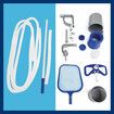 Bestway Swimming Pool Vacuum Cleaner Skimmer Maintenance Kit Floating Leaf Debris Surface Net Head Hose 2.79m Aluminium Pole Adapters Above In Ground
