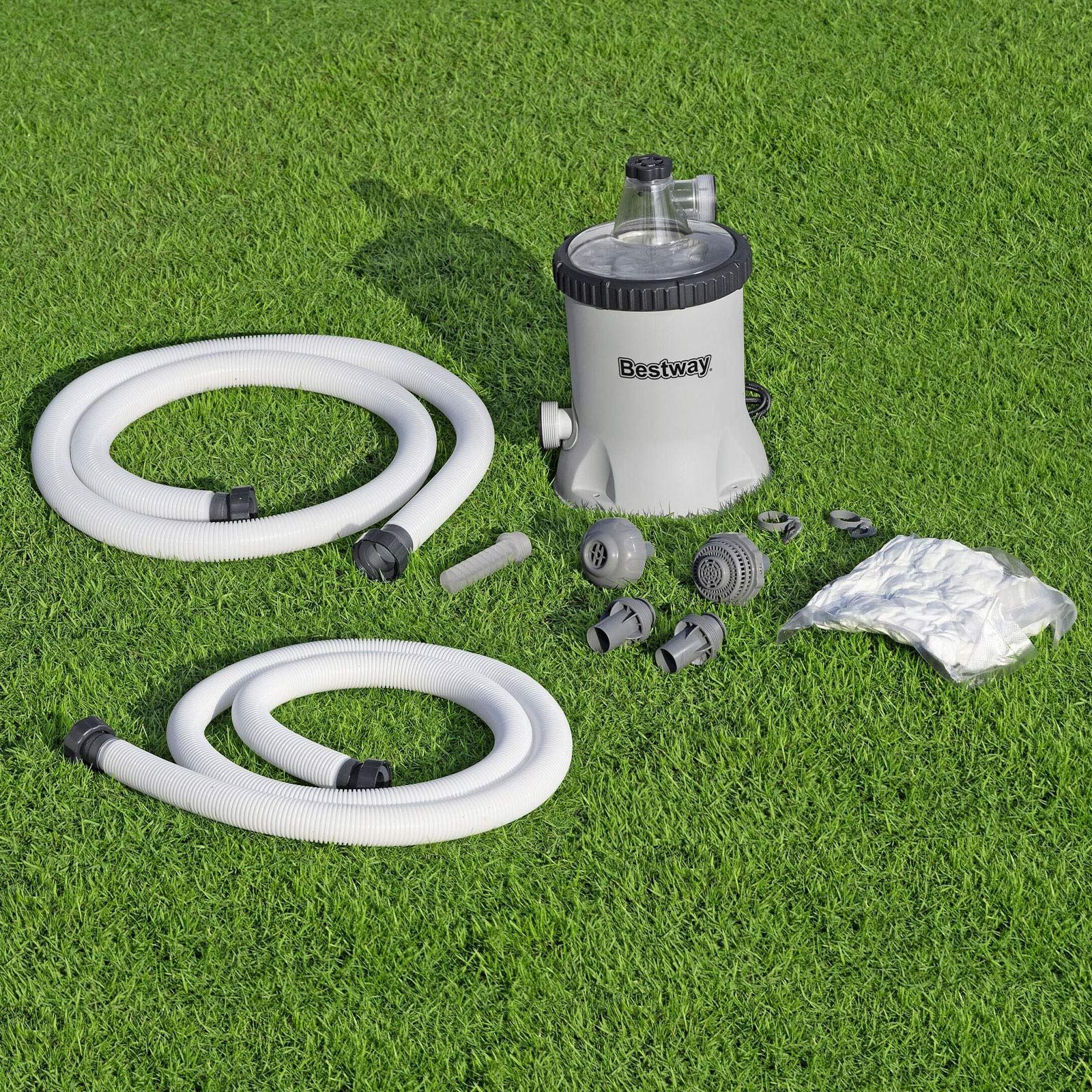 Bestway Pool Filter Pump System Above Ground Swimming Pools Cleaner 5678L/H 1500GPH Flow Rate Polysphere Water Filtration Cleaning Balls Accessories