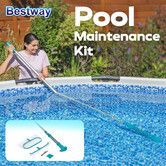 Bestway Cordless Pool Vacuum Cleaner Rechargeable Above Ground Swimming Pools Cleaning Maintenance Kit Leaf Skimmer Net Handheld Portable Brush Head