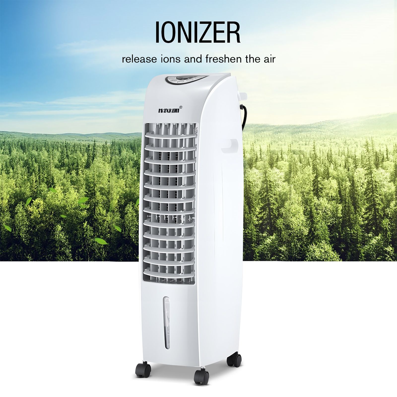 Maxkon Air Cooler Portable Evaporative Cooling Fan Purifier Humidifier 6L Water Tank 4 in 1 Remote Control Swamp Home Room Ionizer Conditioner System