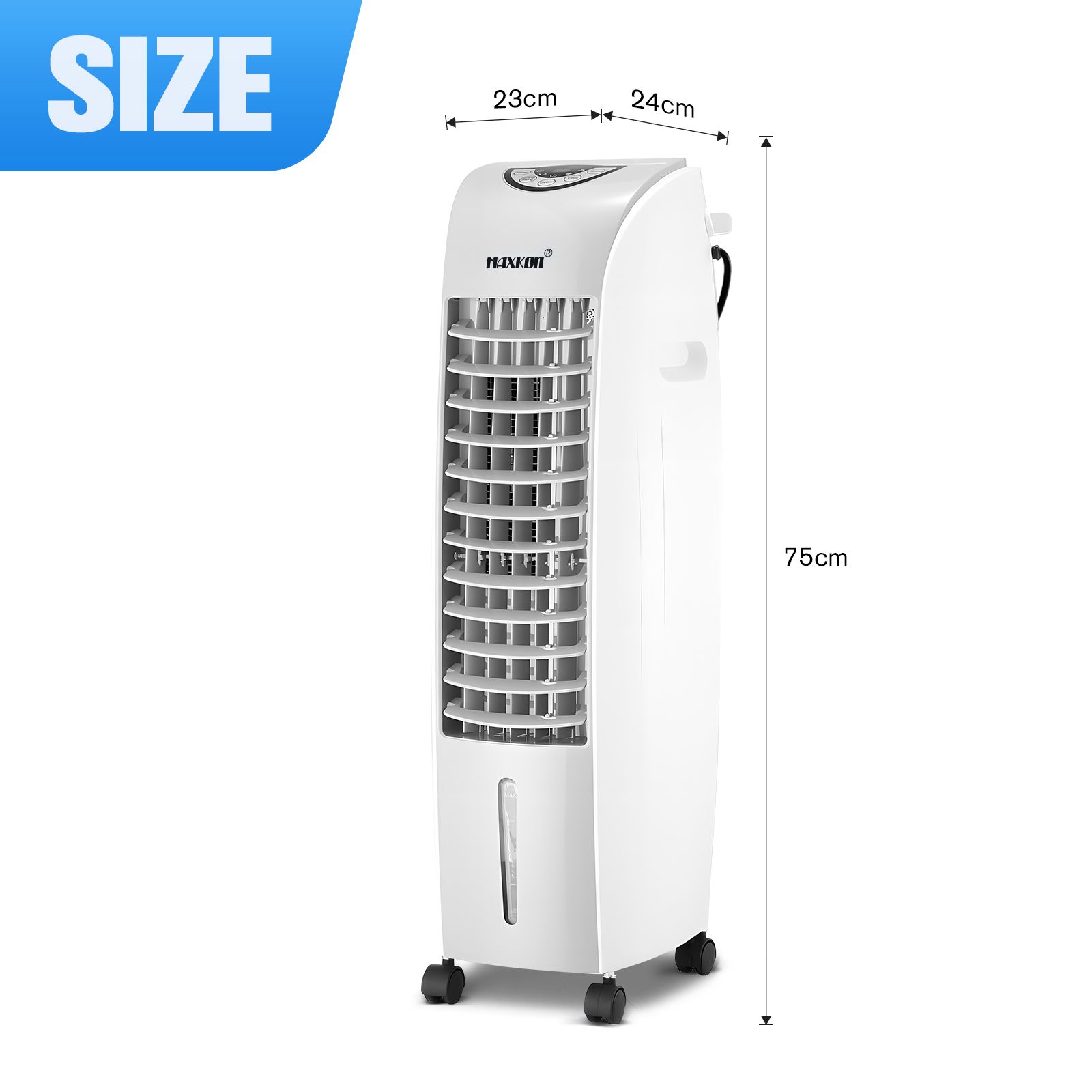Maxkon Air Cooler Portable Evaporative Cooling Fan Purifier Humidifier 6L Water Tank 4 in 1 Remote Control Swamp Home Room Ionizer Conditioner System