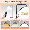 LED Beauty Floor Lamp Fill Light Half Moon for Lash Extensions Salon Tattoo Eyelash Spa Facial Nail Skincare Makeup Tool Adjustable Brightness Remote